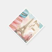 パリ、ジェタイ – エッフェルタワー(マカロン) スタンダードカクテルナプキン (角)