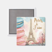パリ、ジェタイ – エッフェルタワー(マカロン) マグネット (正面/裏面)
