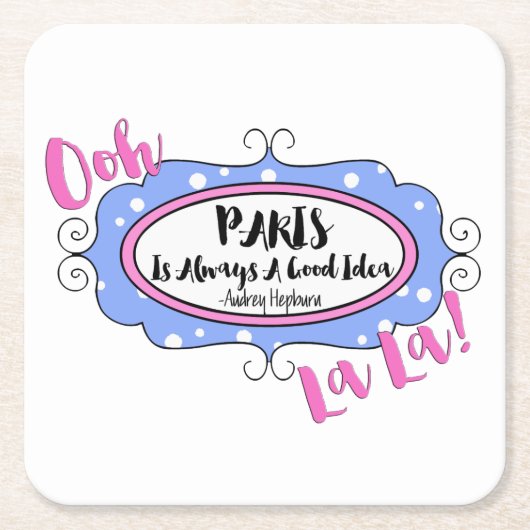 「パリ」 スクエアペーパーコースター (正面)