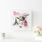 パリ スクエア壁時計 (ホーム)