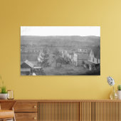 パリ、テキサス州Aerial View of TownParis, TX キャンバスプリント (インサイチュ (リビング))