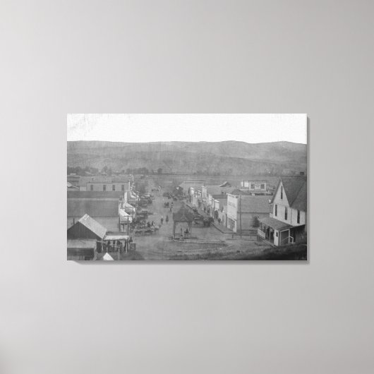 パリ、テキサス州Aerial View of TownParis, TX キャンバスプリント (正面)