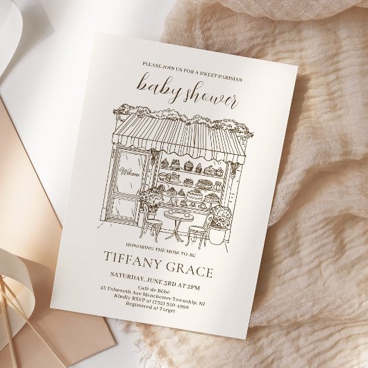 パリ テーマ フレンチ パティスリー ベビー シャワー 招待状