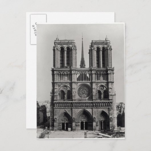 パリ,ノートルダムのファサード, 19世紀後半 ポストカード (正面/裏面)