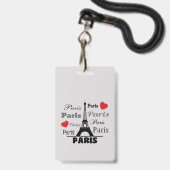 パリ バッジ (正面（ネックストラップ付）)