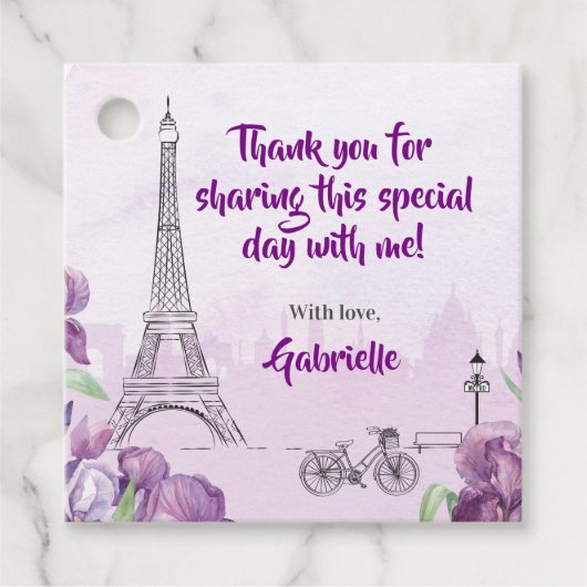 パリ パープル アイリス フレンチ サンクス フェイバータグ (正面)