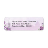 パリ パープル アイリス フレンチ ナプキン ラベル (正面)