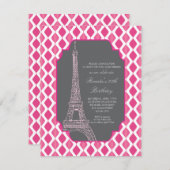 パリ·ピンモダンクの誕生日パーティー 招待状 (正面/裏面)