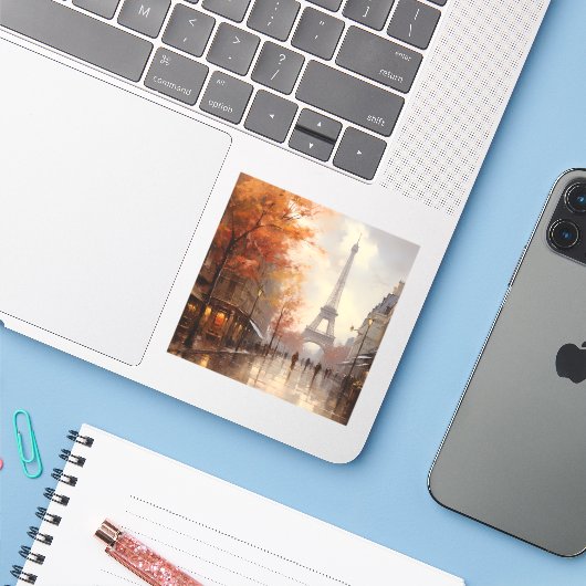 パリ、フランスでのヴィンテージオータム シール (ノートパソコンとiPhone)