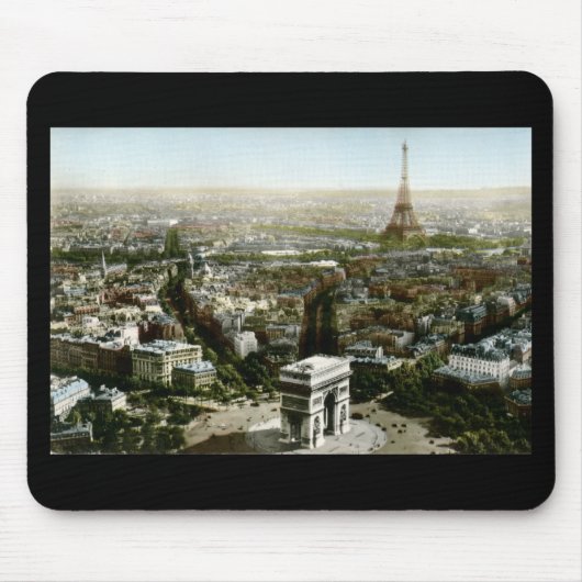 パリ、フランスのの空中写真ヴィンテージ マウスパッド (正面)