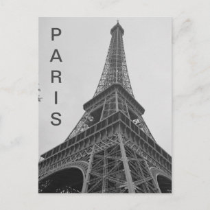 パリ フランスのエッフェル塔 ブラック&ホワイト 旅行 ポストカード