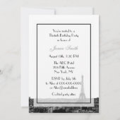 パリ フランスのスカイライン キス #1 モノクローム V 誕生日 招待状 (裏面)