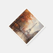 パリ・フランスのヴィンテージ秋 スタンダードカクテルナプキン (角)