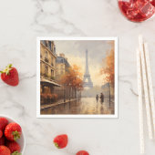 パリ・フランスのヴィンテージ秋 スタンダードカクテルナプキン (インサイチュ)