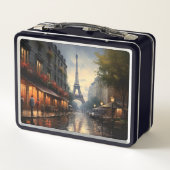 パリ・フランスのヴィンテージ秋 メタルランチボックス (裏面)