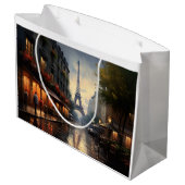 パリ・フランスのヴィンテージ秋 ラージペーパーバッグ (裏面アングル)