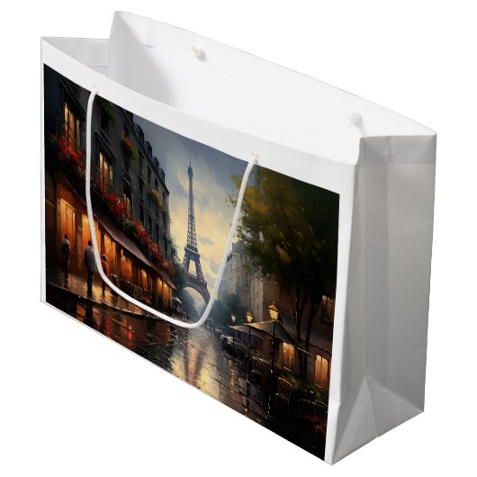 パリ・フランスのヴィンテージ秋 ラージペーパーバッグ (正面アングル)