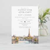 パリ・フランスの写真の後の幸せ結婚な 招待状 (スタンド正面)
