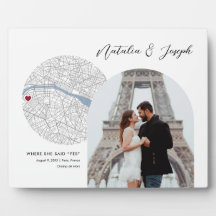 パリ・フランスの地図結婚婚約写真ギフト