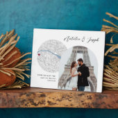 パリ・フランスの地図結婚婚約写真ギフト フォトプラーク (側面)