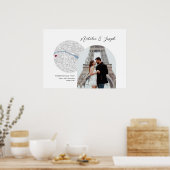 パリ・フランスの地図結婚婚約写真ギフト ポスター (キッチン)