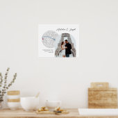 パリ・フランスの地図結婚婚約写真ギフト ポスター (キッチン)
