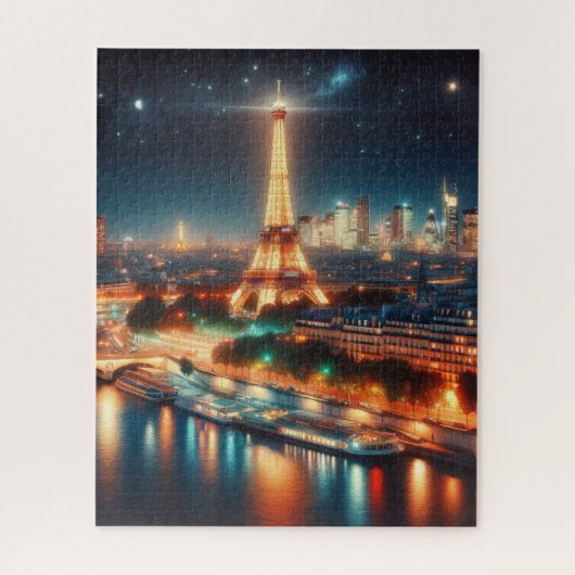 パリ・フランスの夜景 ジグソーパズル (縦)