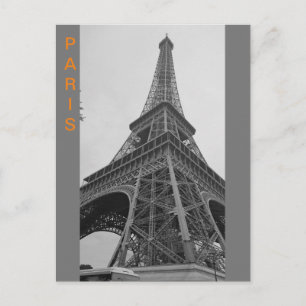 パリ フランスの黒と白のエッフェル塔 旅行 ポストカード