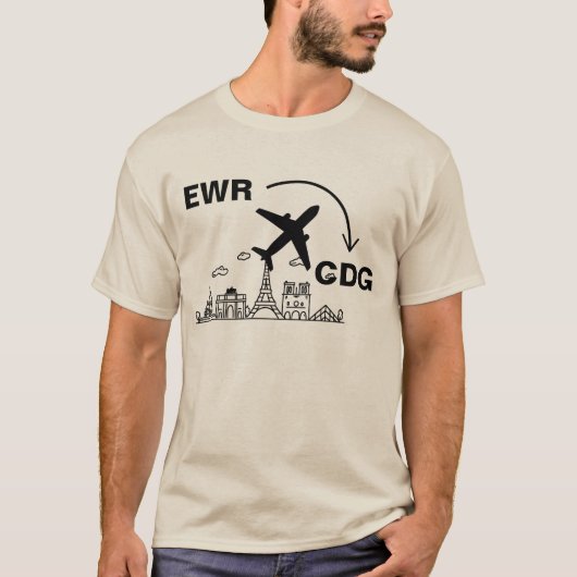 パリ・フランスへの旅行シャツ Tシャツ (正面)