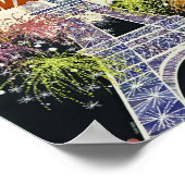 パリ、フランスエッフェルタワー、航空会社、ヴィンテージ ポスター (角)