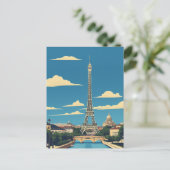 パリ,フランスヴィンテージ旅行アート ポストカード (スタンド正面)