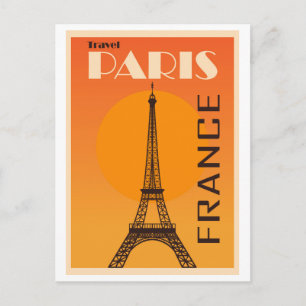 パリ,フランスヴィンテージ旅行ポスター ポストカード