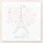 パリ、フランス愛 ガラスコースター (裏面)