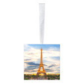 パリ・フランス旅行写真クリスマス キューブオーナメント (右)