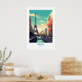 パリ・フランス有名な旅行スポット ポスター (キッチン)