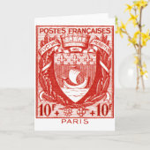 パリ、フランス紋章付き外衣 カード (黄色い花)