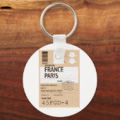 パリ・フランス航空チケットポスター キーホルダー (正面)