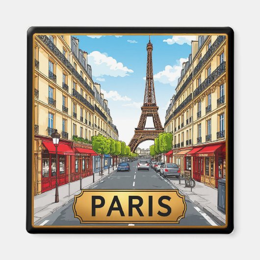 🧲 パリ フランス お気に入りの旅行の思い出の記念品 🗼 マグネット (正面)