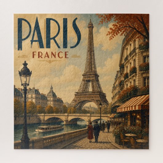 パリ フランス アンティーク ビンテージ 旅行 ジグソーパズル (縦)
