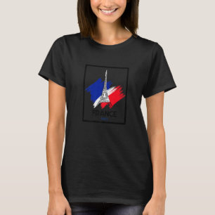 パリ フランス エッフェル塔 イラスト 手描き Tシャツ