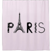 パリ、フランス|エッフェル塔 シャワーカーテン (正面)