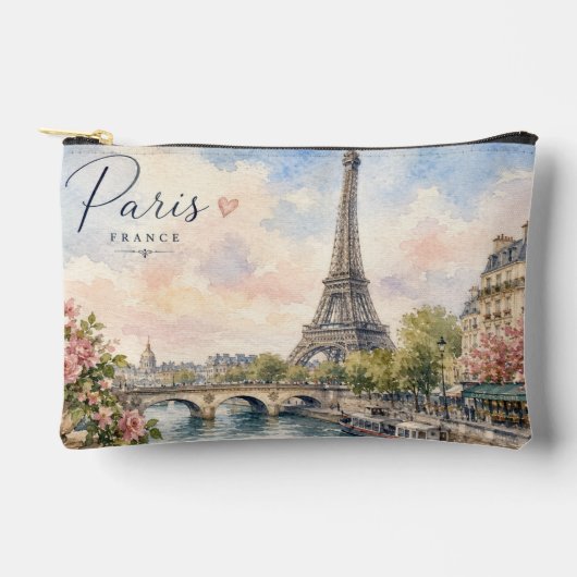 パリ フランス エッフェル塔 セーヌ川 アクセサリーポーチ (正面)