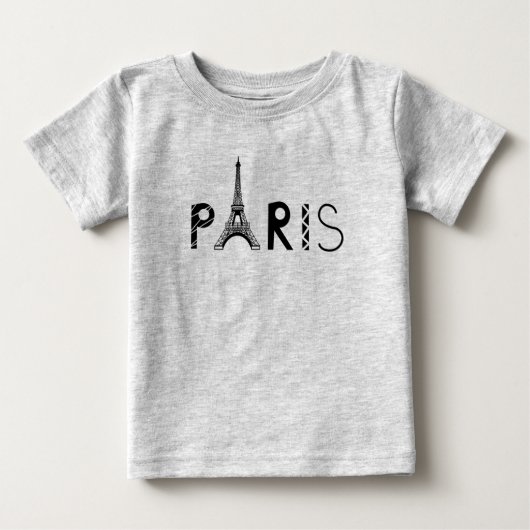 パリ、フランス|エッフェル塔 ベビーTシャツ (正面)