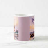 パリ フランス エッフェル塔 夕焼け 水彩画 旅行 コーヒーマグカップ (中央)