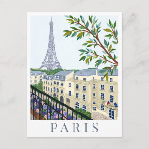 パリ フランス エッフェル塔 旅行 イラスト ポストカード