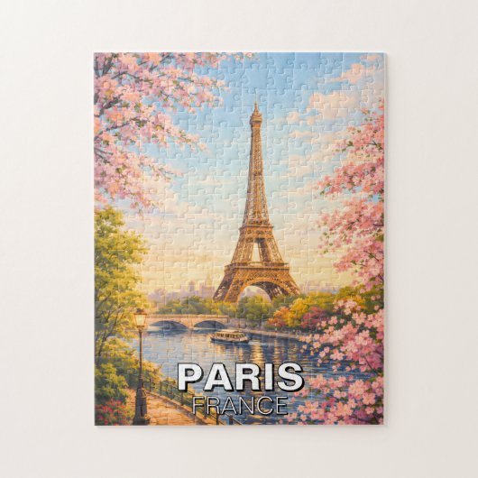 パリ フランス エッフェル塔 桜 パズル (縦)