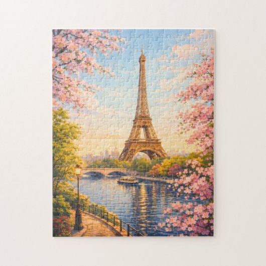 パリ フランス エッフェル塔 桜 パズル (縦)