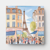 パリ フランス エッフェル塔 | 水彩画アート フォトプラーク (正面)
