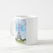 パリ フランス エッフェル塔 水彩画 コーヒーマグカップ (正面左)
