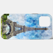 パリ フランス エッフェル塔 水彩画 Case-Mate iPhoneケース (裏面 (横))